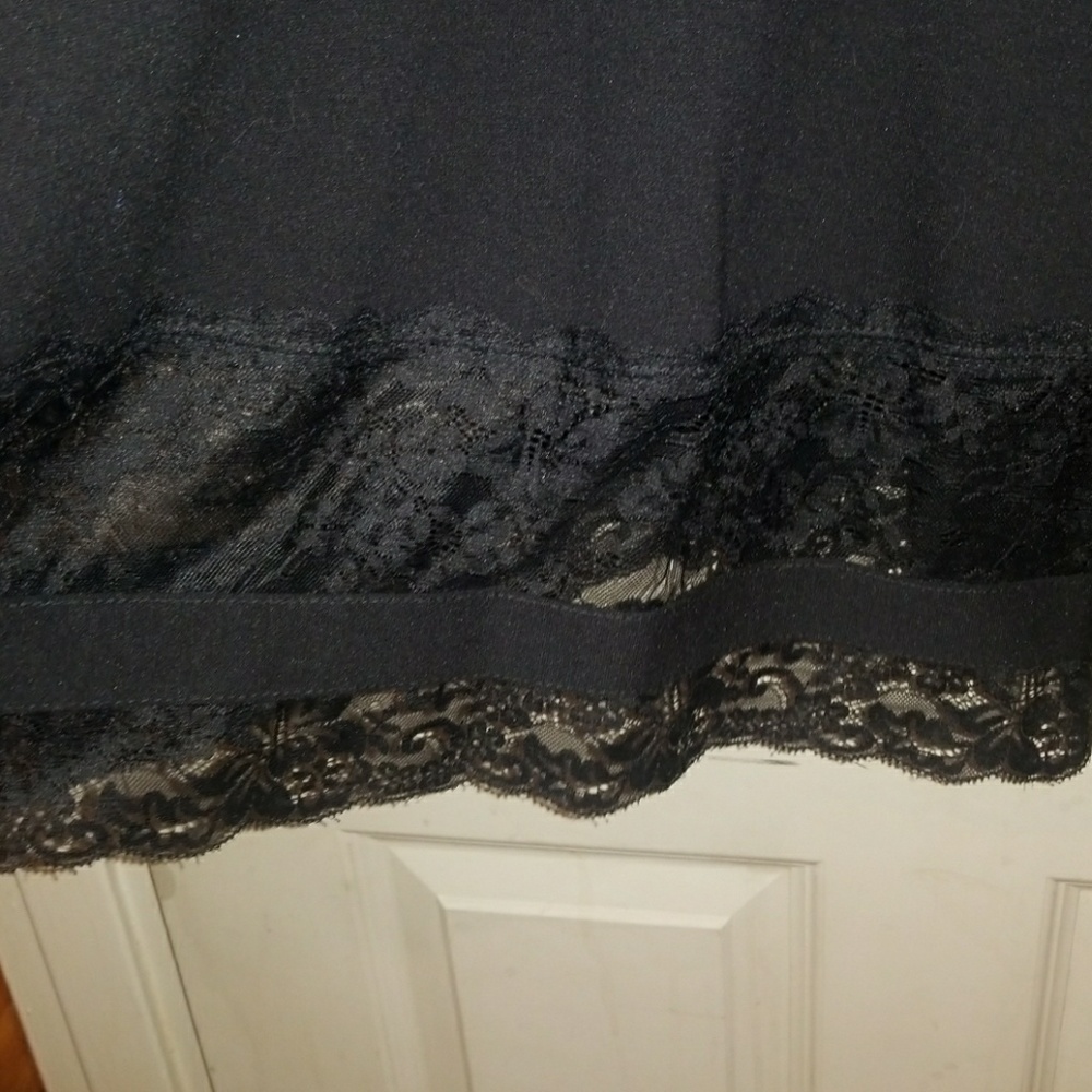 AQUA black lace trimmed dress